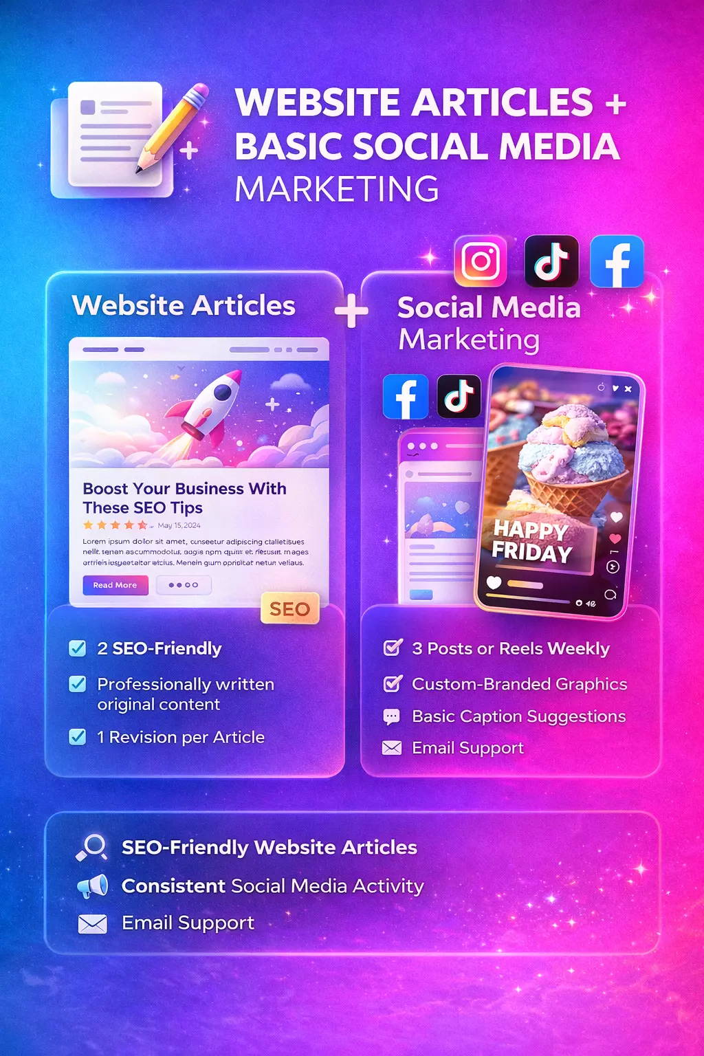 Marketing + Website Leaflet